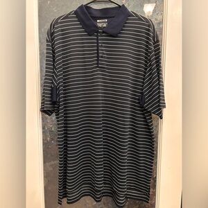 Adidas Blue and White Striped Polo Shirt (B4)